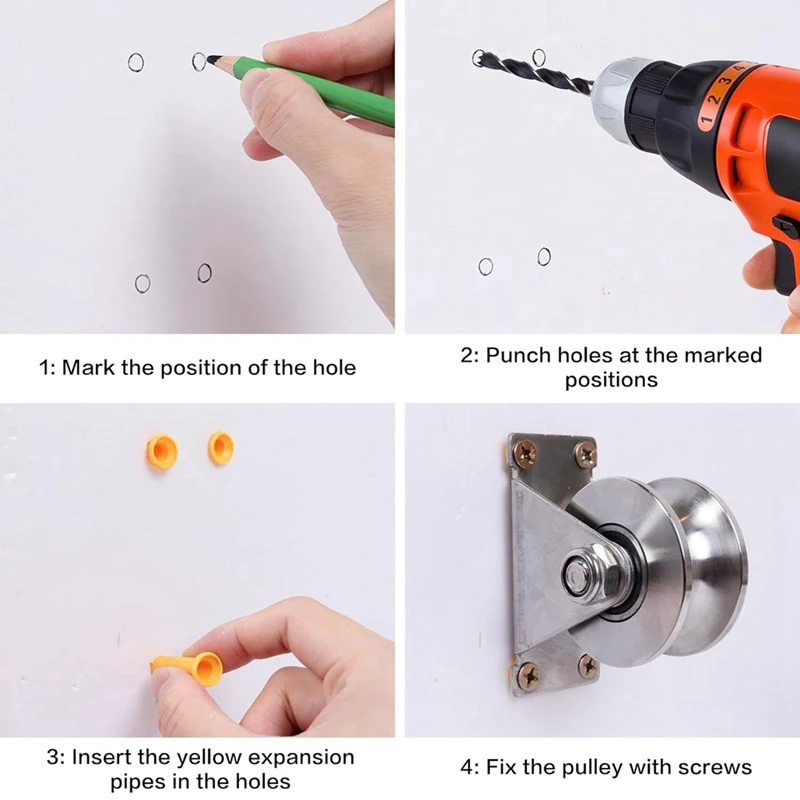 U-образный шкив блоки из нержавеющей стали 2 шт. супер бесшумный вращающийся с