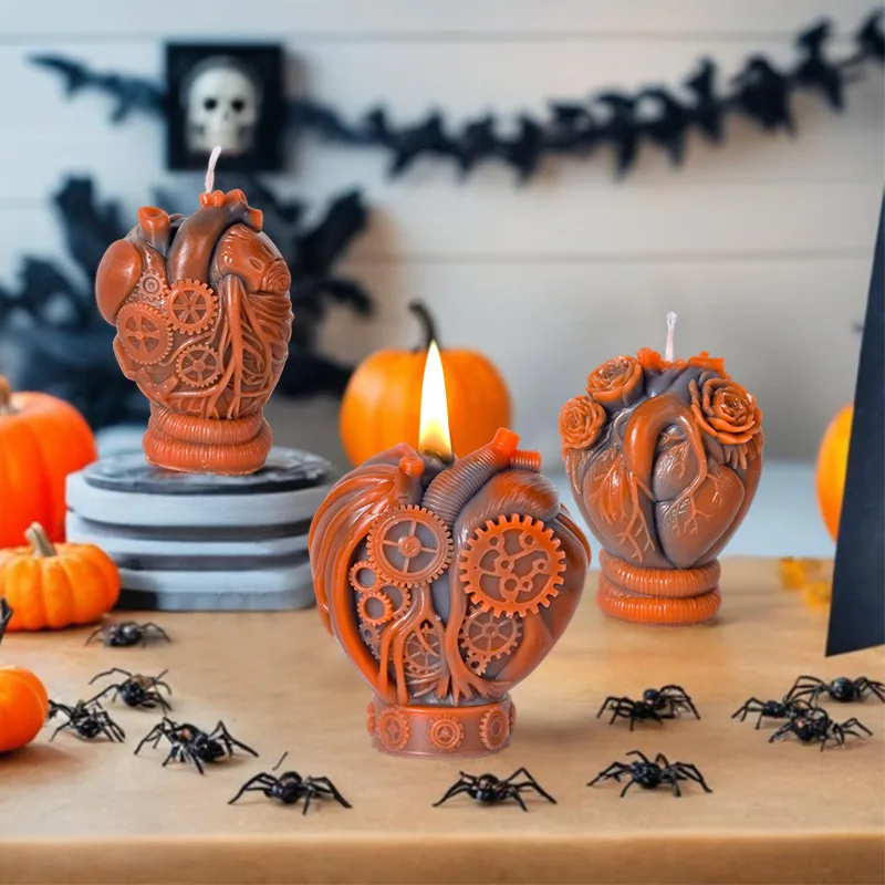 Механическая форма для ароматерапии в форме сердца череп Хэллоуин креативная