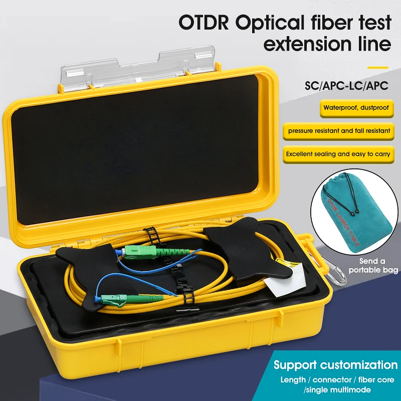 SC/APC-LC/APC OTDR Dead Zone Eliminator Fiber Rings Fiber Optic OTDR Launch Cable Box 1km SM 1310/1550nm