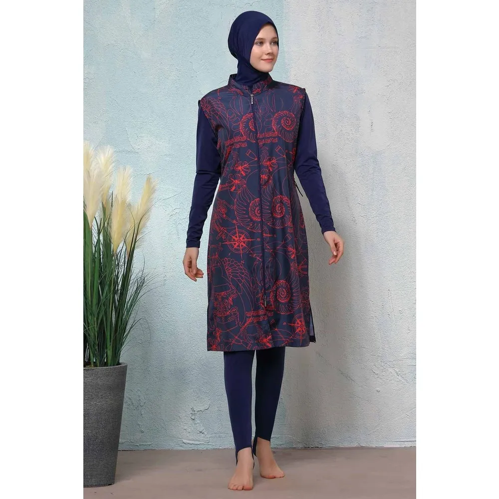 

Dorlie Women Red Pattern Full Hijab Swimwear N-8044ROYAL