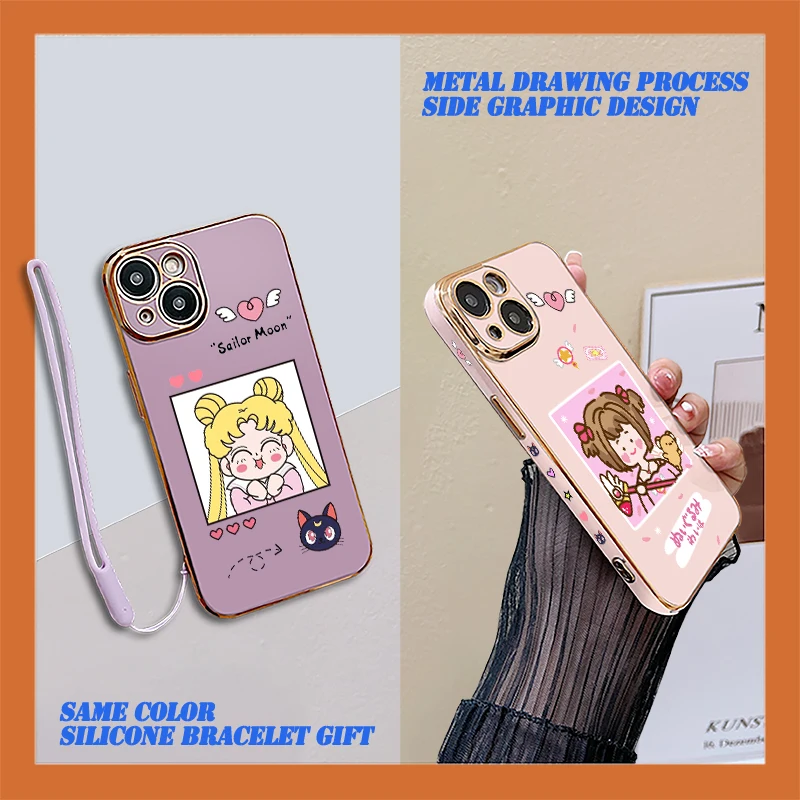 

Sailors Moons Phone Case For Xiaomi Redmi Note 9 10 Pro 10S 9A 9AT 9i 9C 9CNFC 4G 5G Cases Soft Silicone Glossy Plated Cover