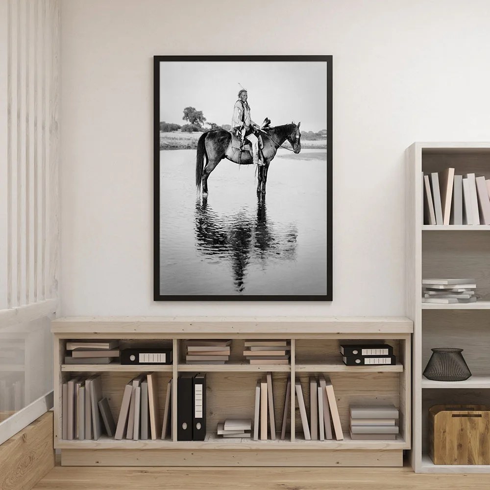 

Черно-белые индейцы, раньше, племя, лидер, принты, настенная живопись на холсте, домашний декор, настенные картины