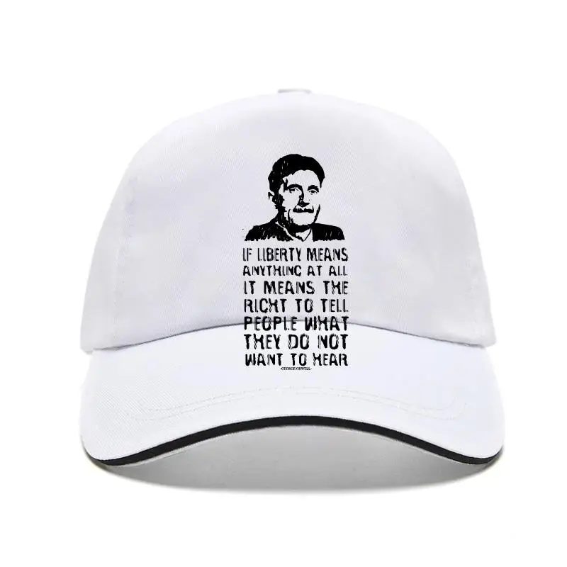 

New cap hat George Orwe iberty Free peech Quote T Baseball Cap White
