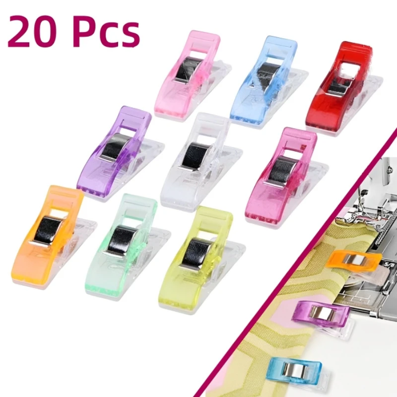 

20pcs DIY Patchwork Job Foot Case Multicolor Plastic Clips Hemming Sewing Tools Sewing Accessories Crafts Sewing Clips Tool