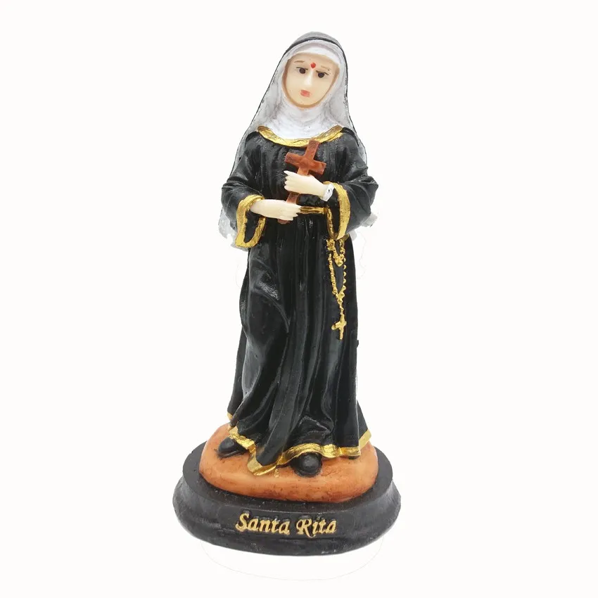 

Image of Santa Rita De Cassia in Resin 15 Cm Finishing Finishing Sculpture of the Holy of the Impossible Gift for Catholic