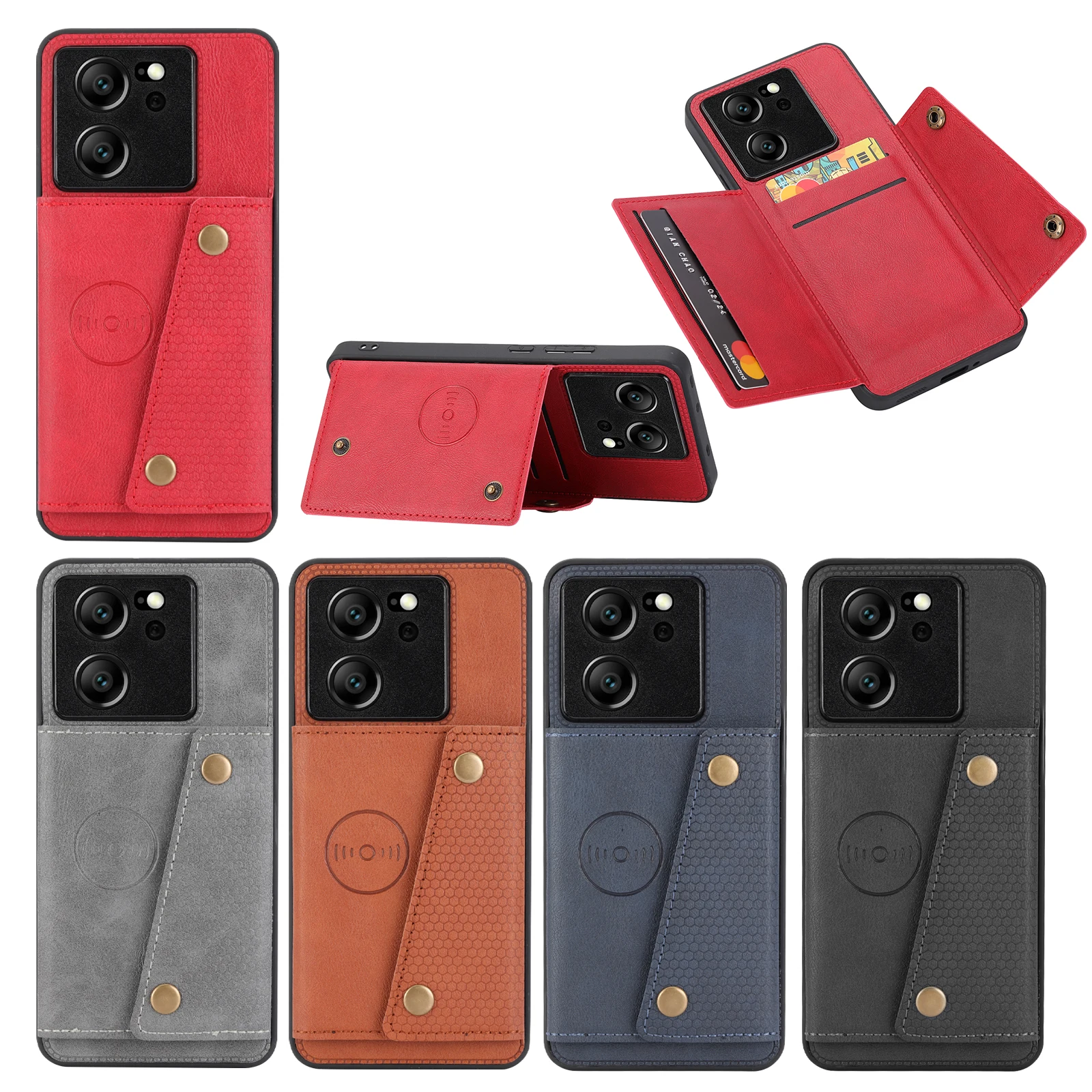 Кожаный флип-чехол для Xiaomi Mi 13T 13TPRO Mi13T магнитный Карманный держатель карт задняя