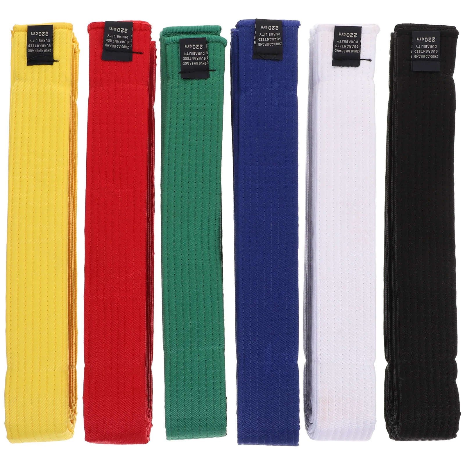 

6 Pcs Taekwondo Belt Karate Gifts Boys Uniform Black Suit Training Cotton Belts Men Women Student