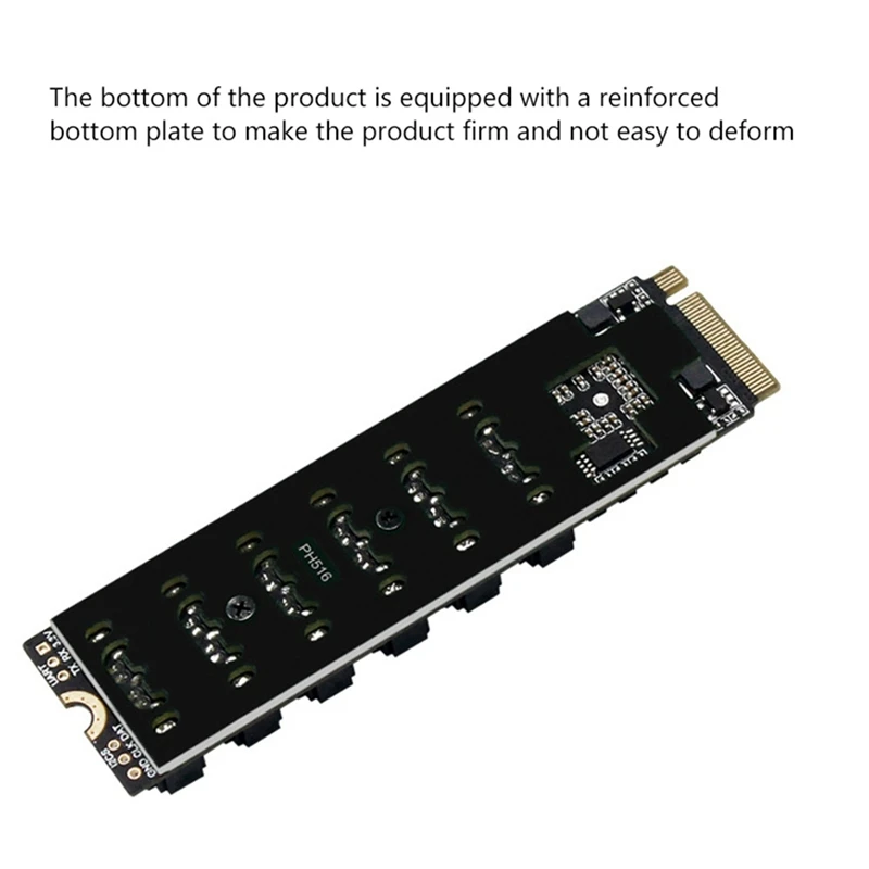 Плата расширения M.2 MKEY PCI-E плата NVME на SATA3.0 PCIE SATA 6Gpbsx6-Port ASM1166 поддержка функции PM