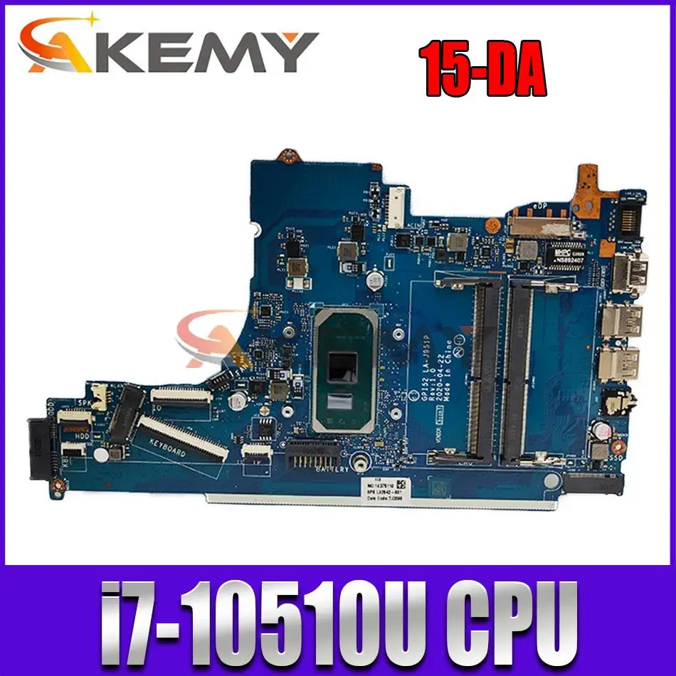 

L68089-601 L68089-001 For HP 15-DA motherboard LA-J951P mainboard with i7-10510U CPU GM UMA full tested 100%