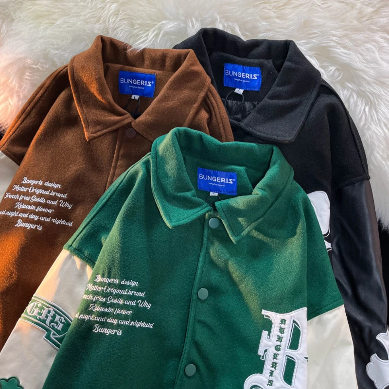 

2023 New American Retro Letter Embroidered Jackets Men Y2K Street Hip-Hop Popular Baseball Uniform Couple Loose Jacket Coats Top