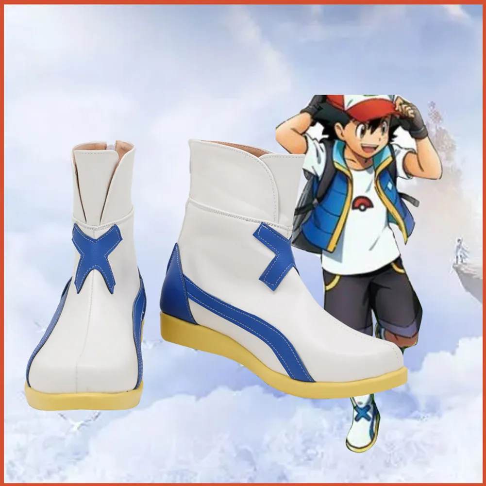 

Обувь для косплея покемон Эш кечум ботинки костюмы на Хэллоуин аксессуары на заказ