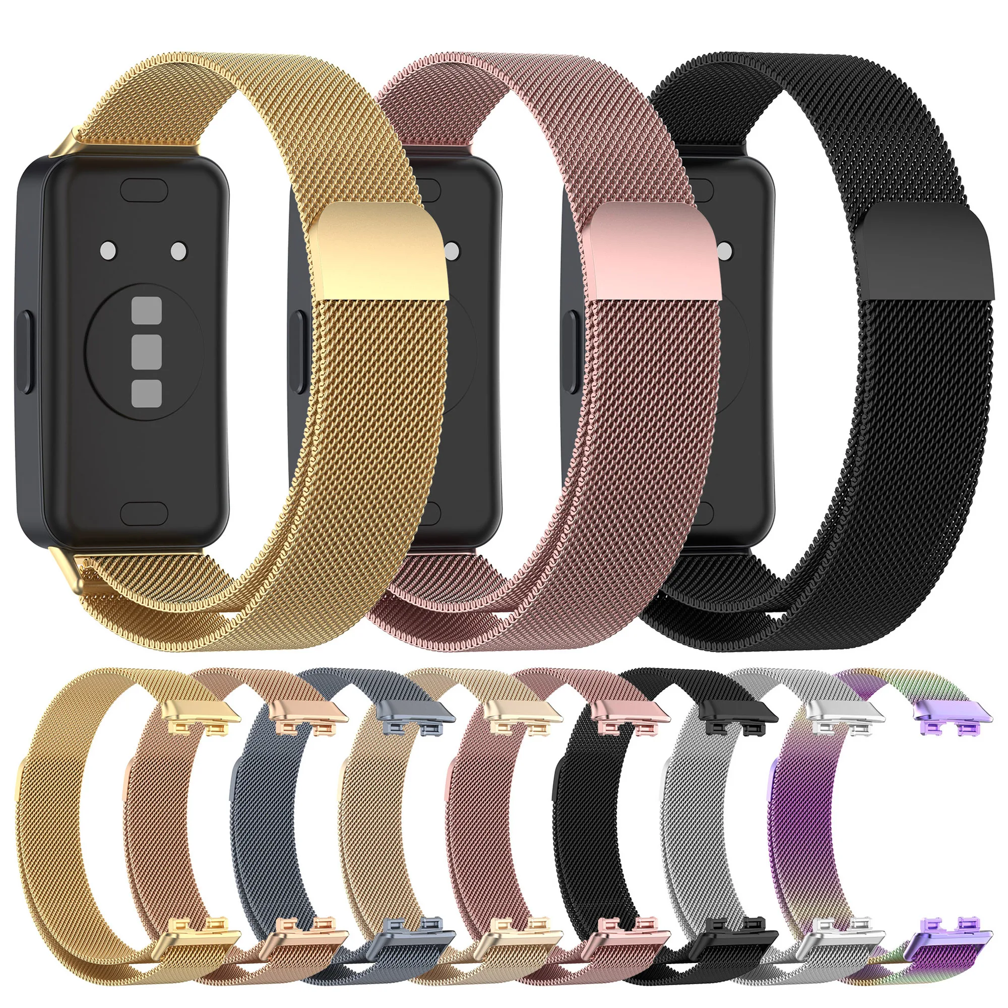 Фото Ремешок Mlianese Loop для умных часов Huawei Band 8, магнитный браслет Correa, металлический браслет из нержавеющей стали, ремешок Huawei Band 8, №2