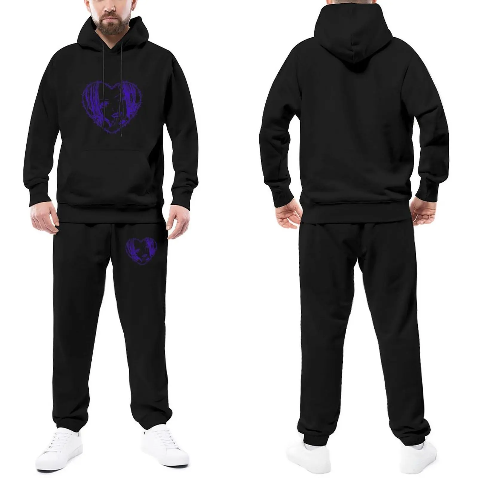

Nana Osaki Into A Barbed Wired Heart Trapstar Tracksuits Men Black Stones Sweatsuits Hip Hop Hooded Suits Retro Jogging Suit