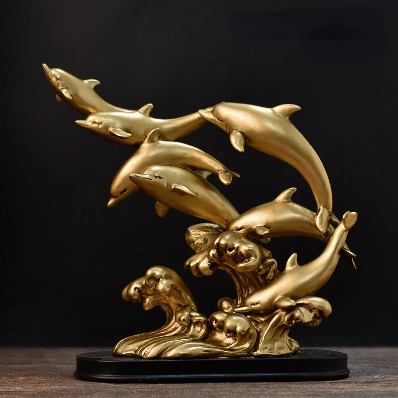 

Nordic Dolphin Decoration Home Decoration Living Room Wine Cabinet Decoration Modern Simple and Creative Resin Crafts