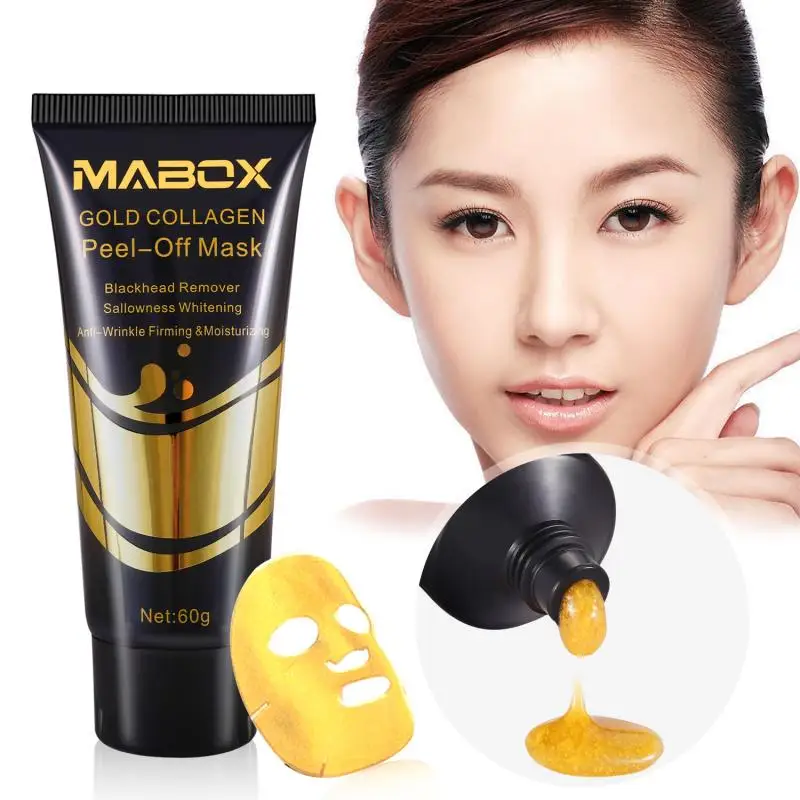 

Маска для лица Mabox с золотым коллагеном, удаление черных точек, удаление морщин, подтягивание кожи, глубокое очищение, увлажнение