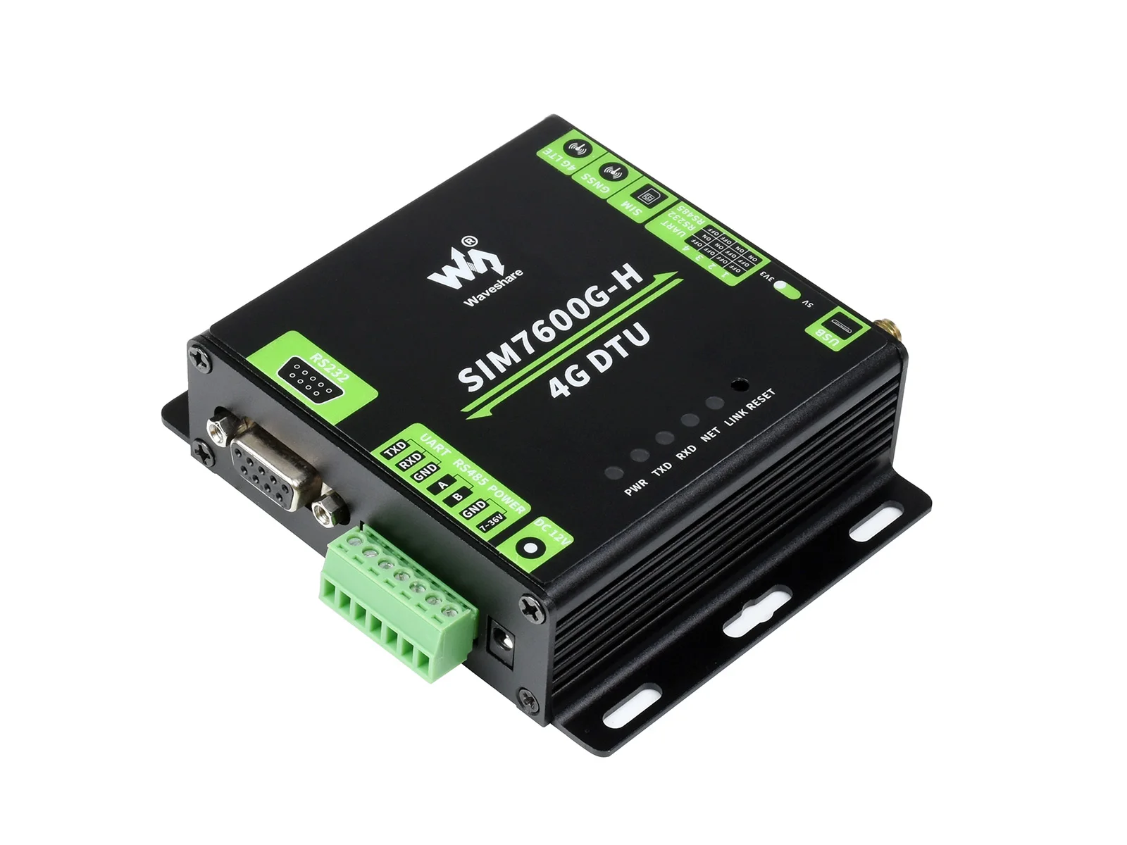 Industrial Grade SIM7600G-H 4G DTU,EU Version, USB UART/RS232/RS485 Multi Interfaces Communication,LTE Global Band Support