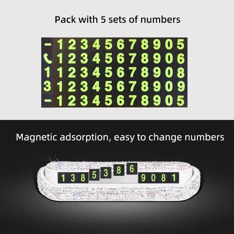 Bling Автомобильная временная парковочная карта номер карты автомобильного