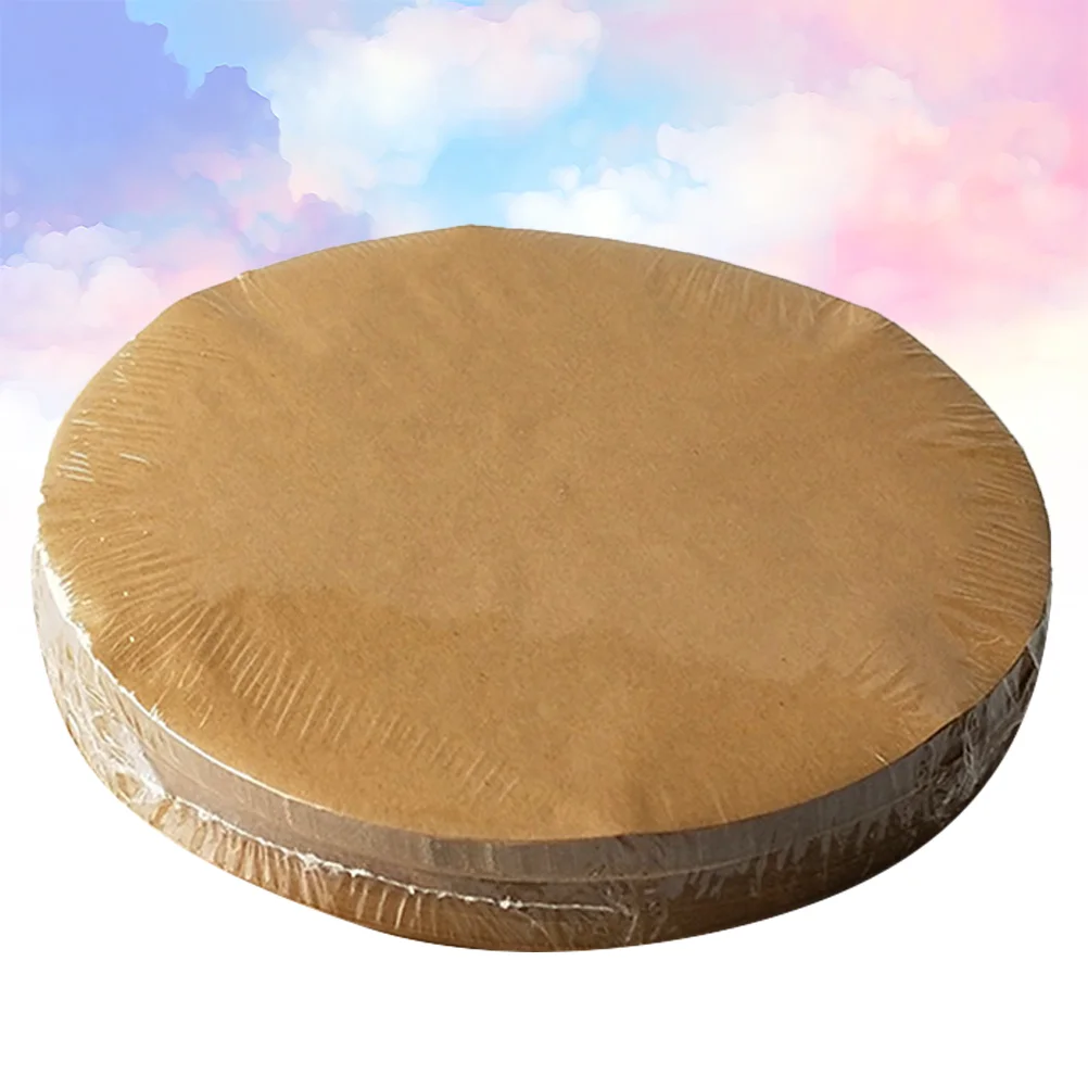 

100Pcs Round Baking Paper Cake Paper Pad Oil-proof Cupcake Paper Mat BBQ Oil Paper Brown (10 Inches 254cm)