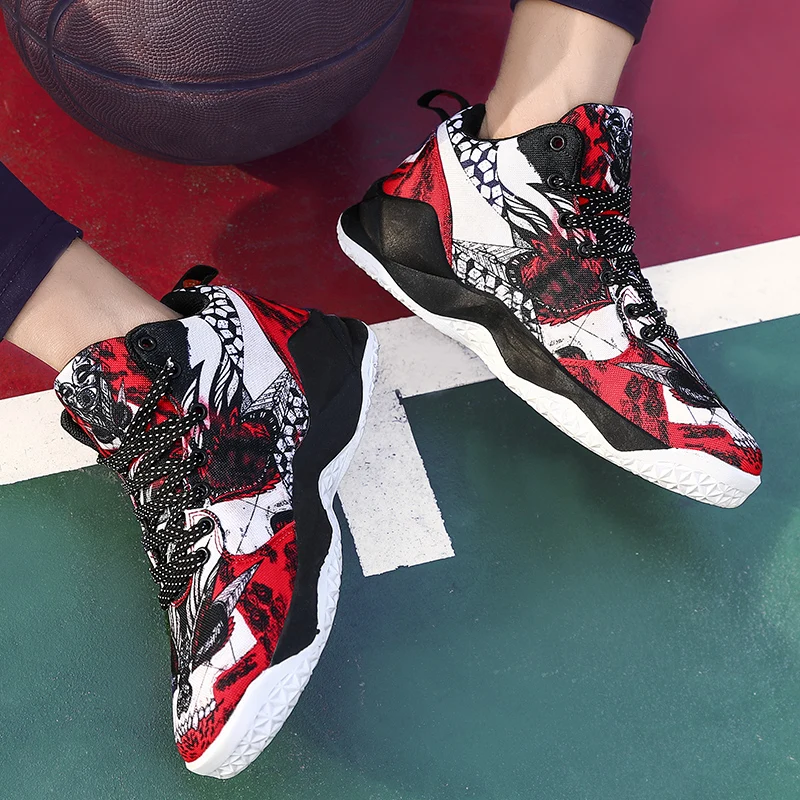 Unisex Sneakers Men's Basketball Shoes Fashion Graffiti Shoes Male Comforthable Sports Shoes Gym Training Athletic Shoes Women