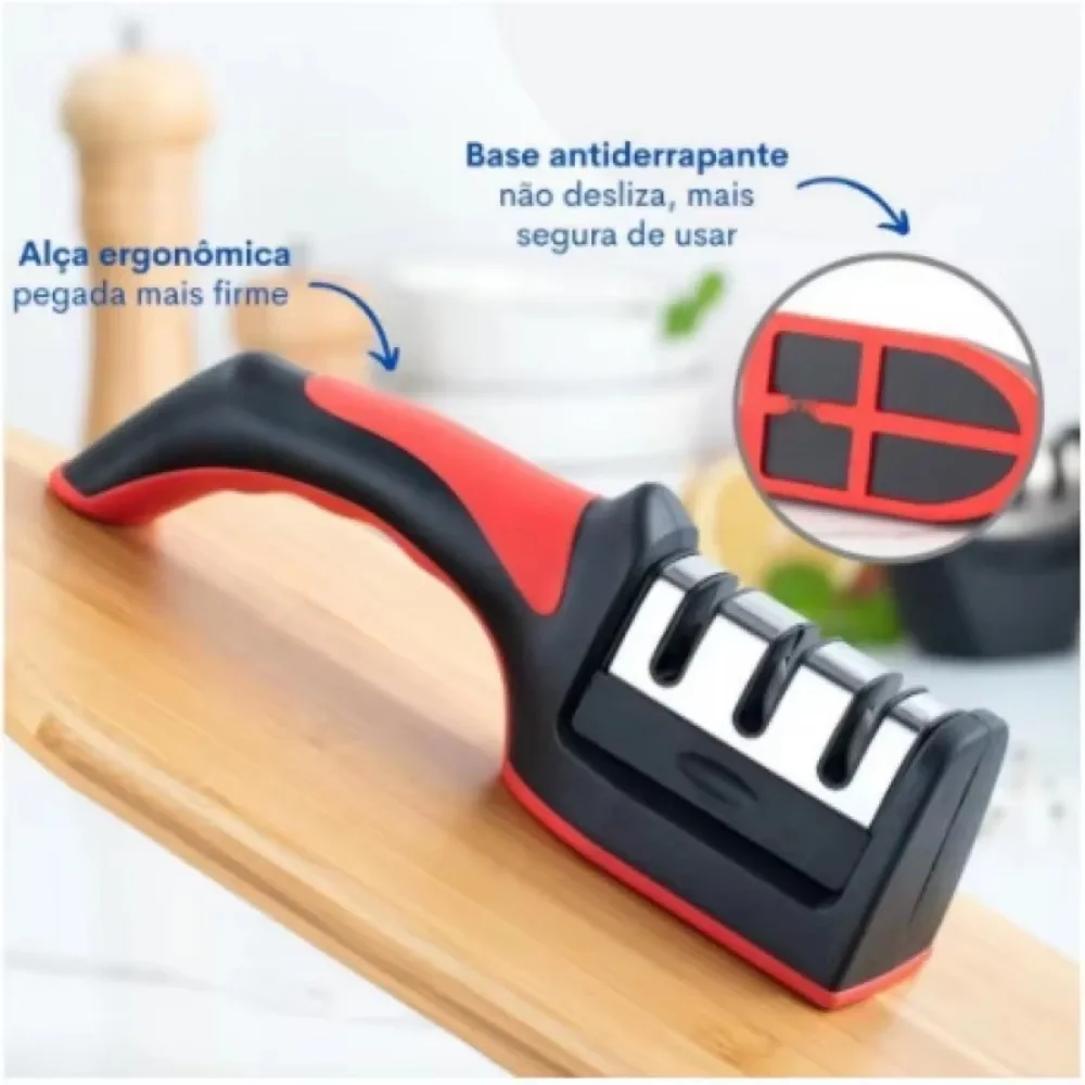 Кухонная 3-сегментная точилка для ножей бытовая многофункциональная ручная