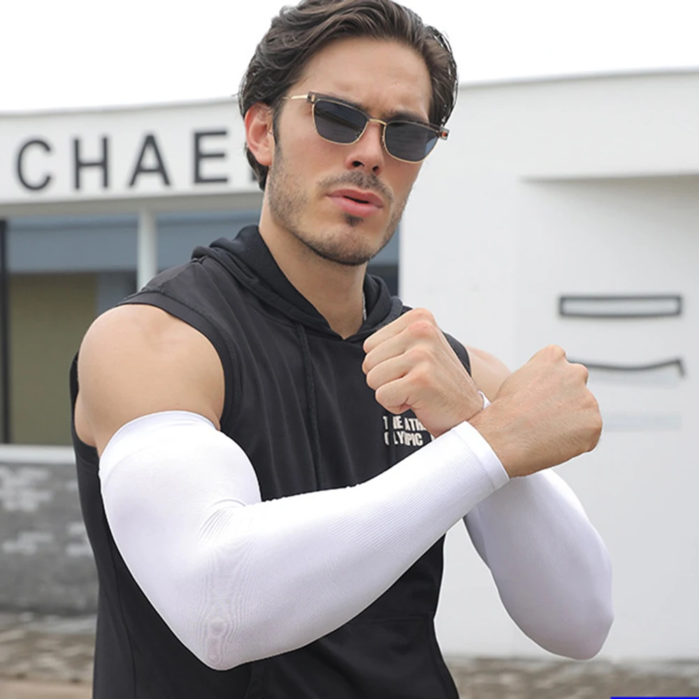 1 пара мужские летние солнцезащитные перчатки с шелковым рукавом