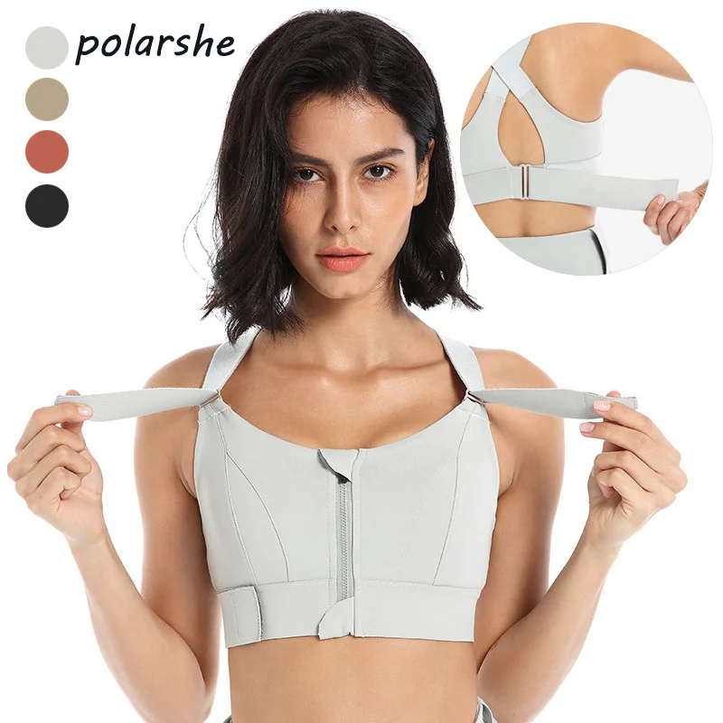 

Sports Bras For Women Active Bra Yoga Vest Front Zipper Plus Size Adjustable Lingerie Gym Workout Shockproof Athletic Brassiere