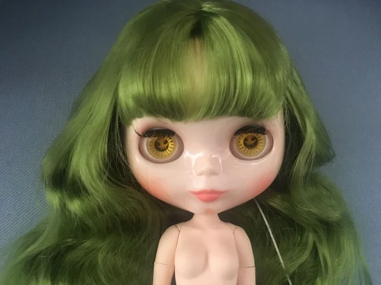 

high 2022 quality green hair blyth joint doll color hair toy