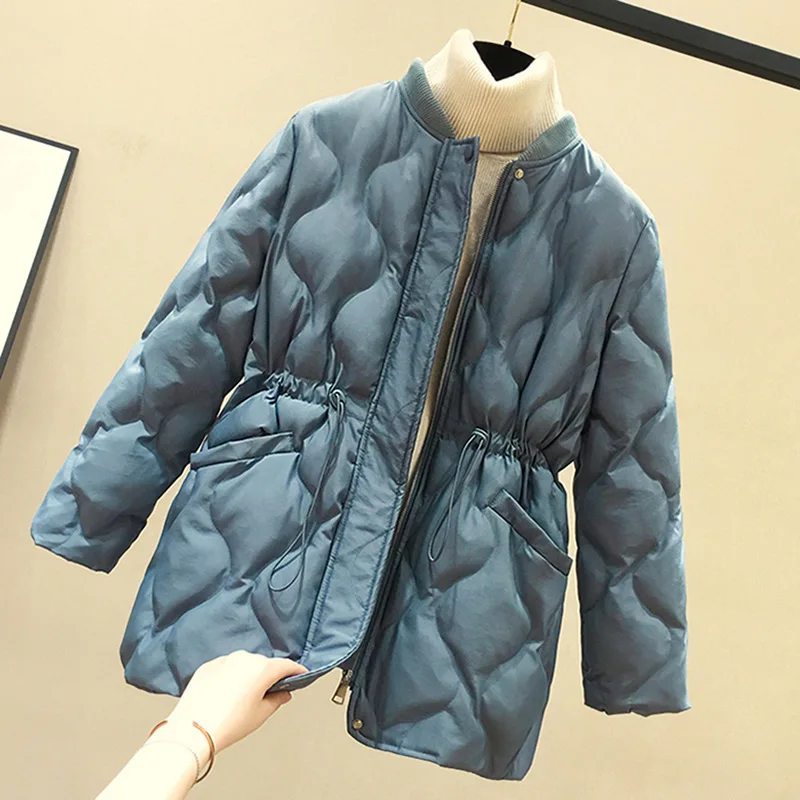 Fur Collar Down Jacket Female Winter 2023 Demi-season Spring Leather New In Outerwear Shirts and Blouses Waist Retraction enlarge