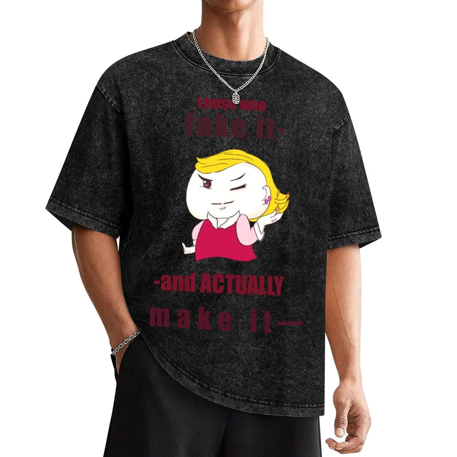 ENTP: футболка с надписью fake it and make летняя одежда милая аниме Мужская Дизайнерская