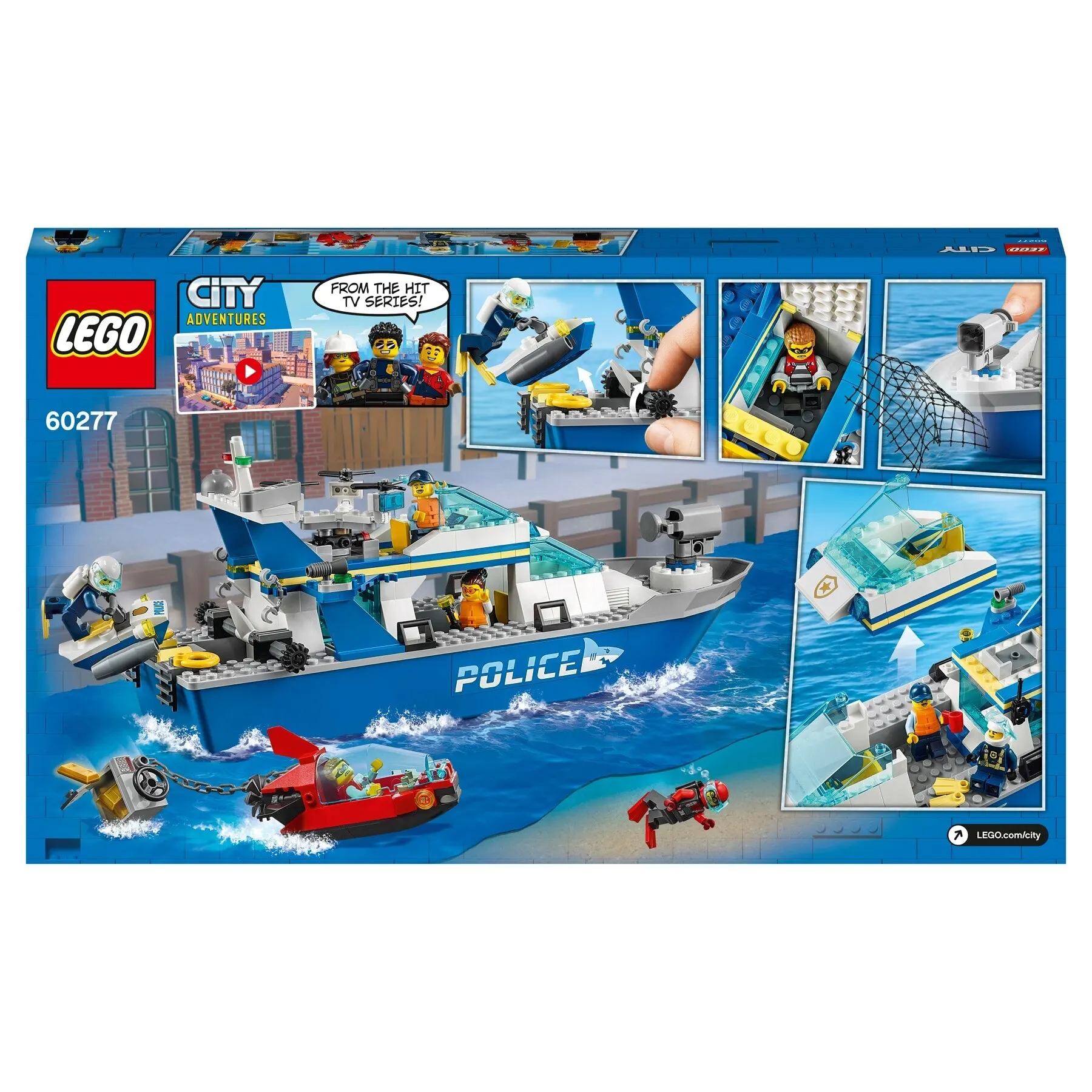 Конструктор LEGO City Police 60277 Катер полицейского патруля