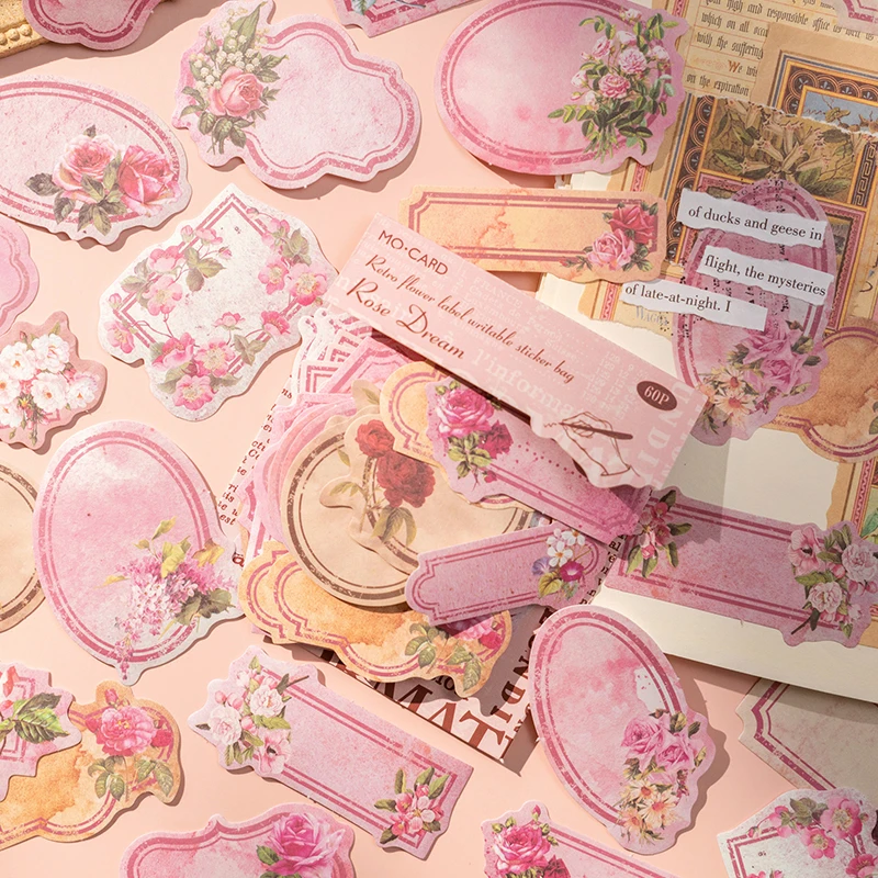 

Assorted Vintage Flower Stickers Stationery Sticky Notes Decorative Scrapbooking Stationery Scrapbooking Jars For Spices Labels