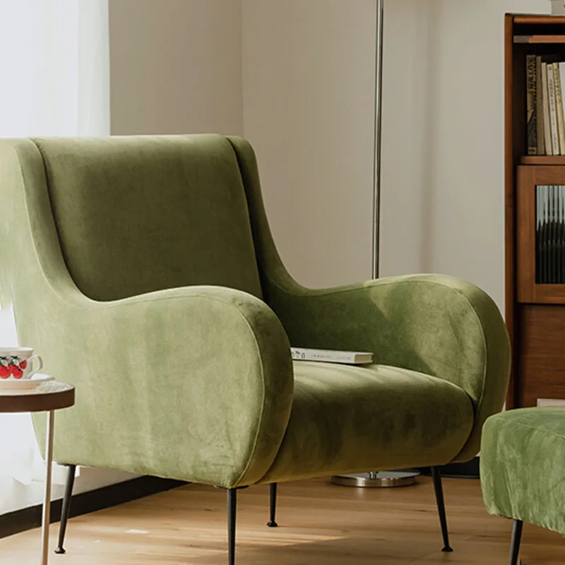 

Single Lounge Green Sofa Chair Balcon Style Ergonomic Library Chairs Cute Velur Muebles Para El Hogar Post Modern Furniture