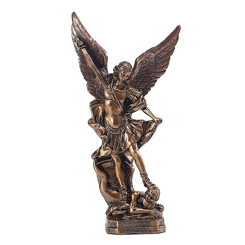 

Statue Michael Archangel St Sculpture Figurines Religious Angel Miguel Outdoor Catholic Garden Cast Statue Ornament