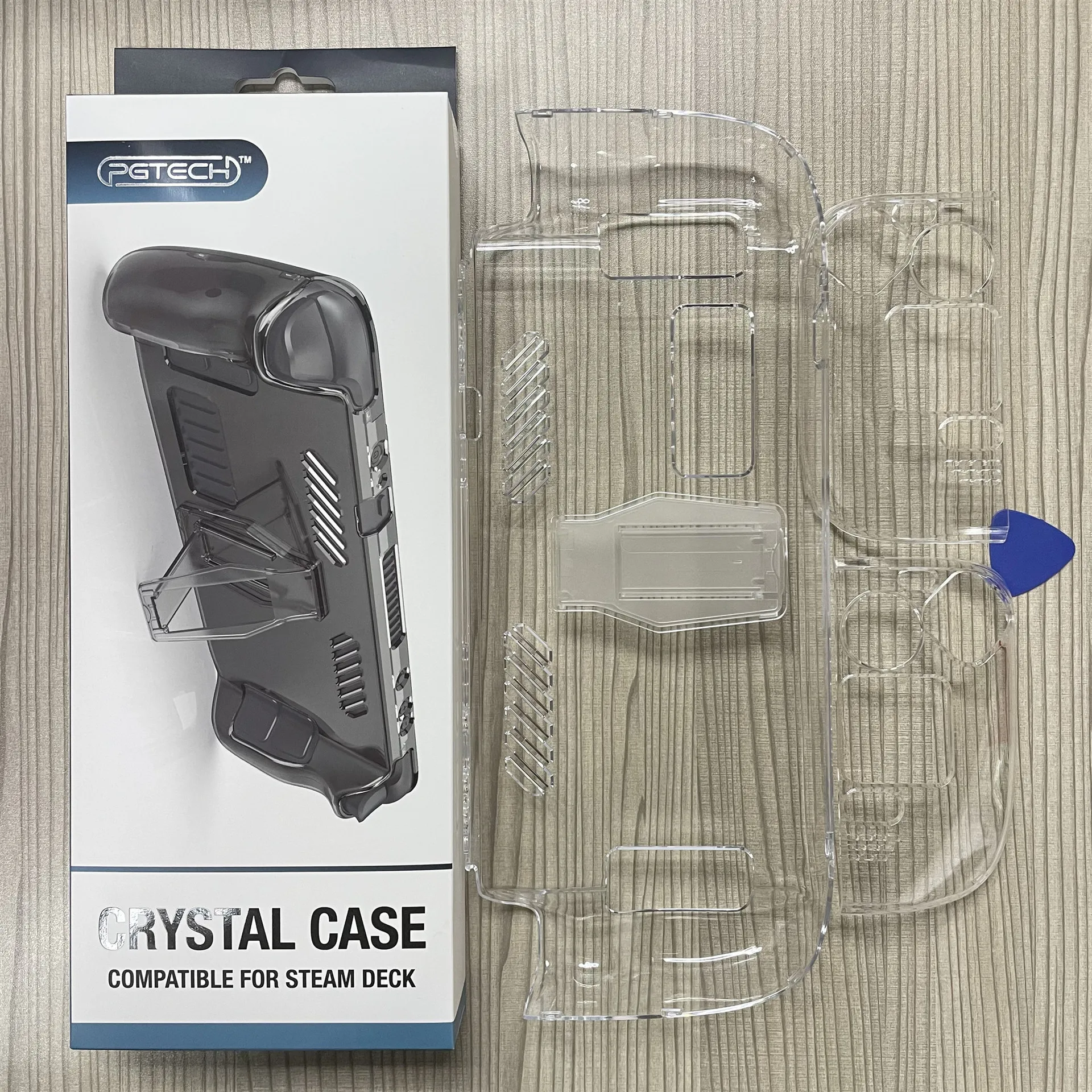 

For Steam Deck host split crystal protective shell Steam Deck transparent PC hard shell with bracket For Steam Deck accessories