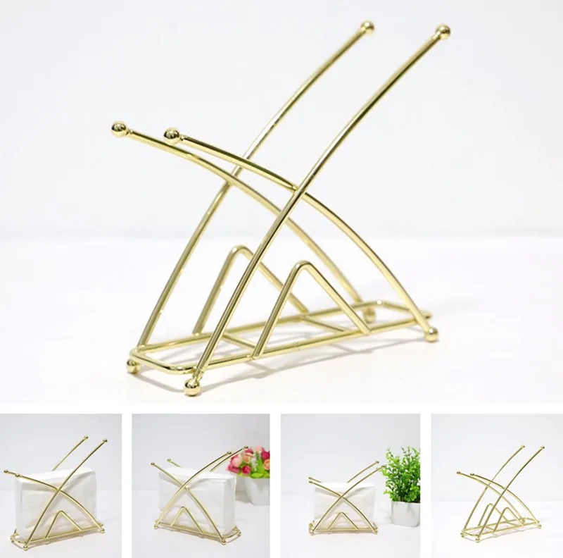 

1 шт. Настольный держатель для салфеток, подставка-диспенсер для столовых приборов, органайзер для салфеток, золотистый обеденный стол, зажи...