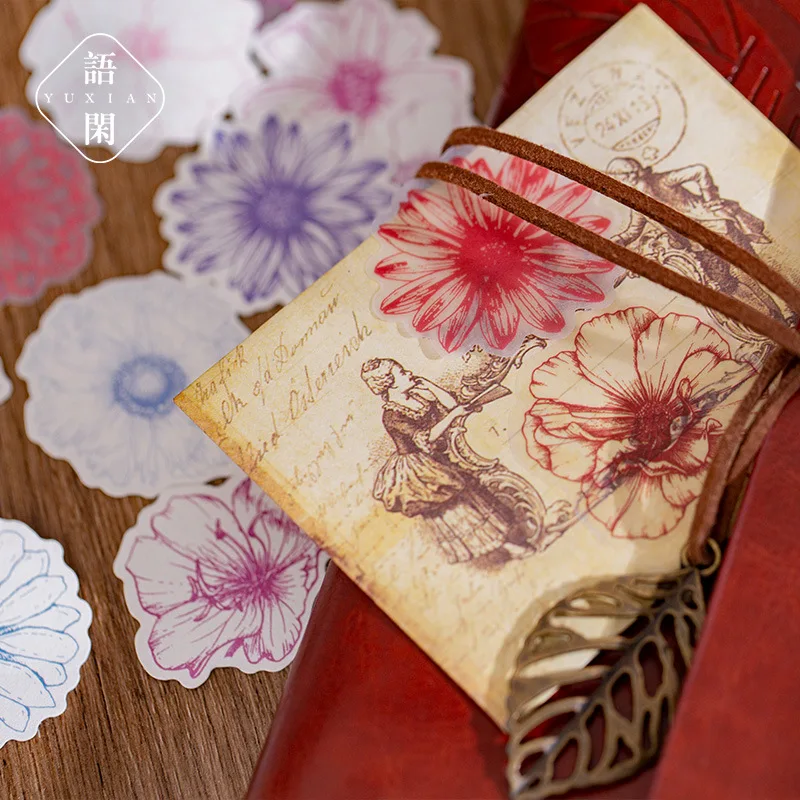 

30 шт., декоративные бумажные стикеры в виде растений