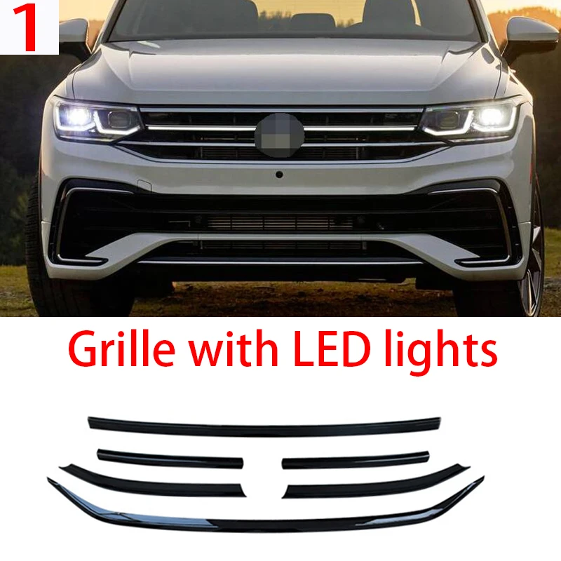 6 шт., передняя решетка для Volkswagen Tiguan 2022 2023 ABS