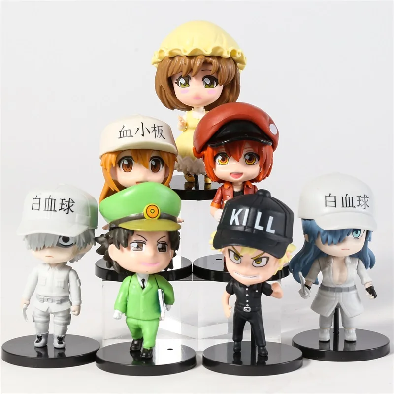 

Cells at Work Red White Blood Cell Platelet PVC Figures Toys Desktop Dolls 7pcs/set