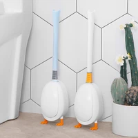 silicone toilet brush no dead corner hole free toilet cleaning wall hanging duckling toilet brush comprehensive cleaning brush