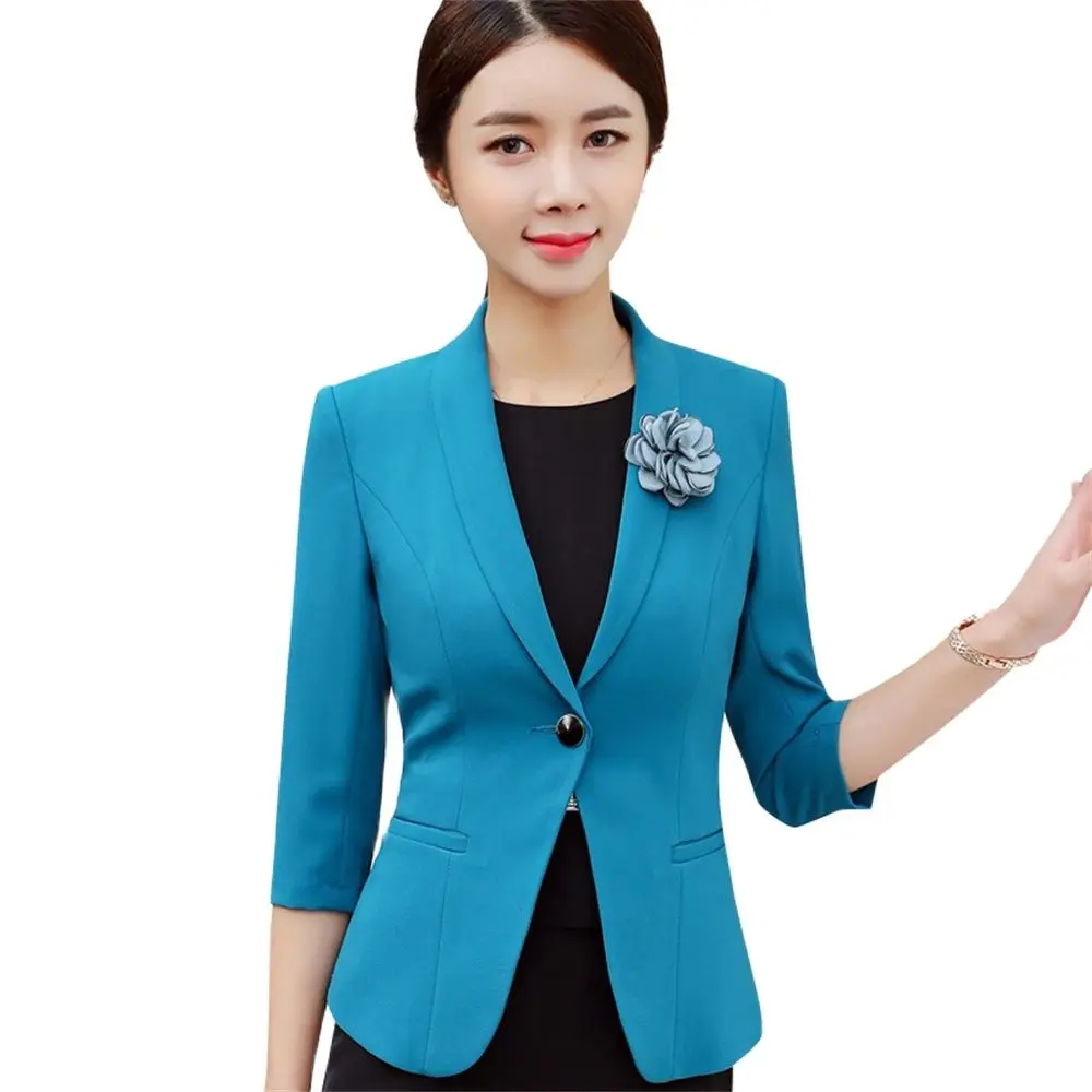 Women Formal Blazer 2023 New in Female Fashion Half Sleeve Slim Jacket Elegant Business Office Ladies External clothes