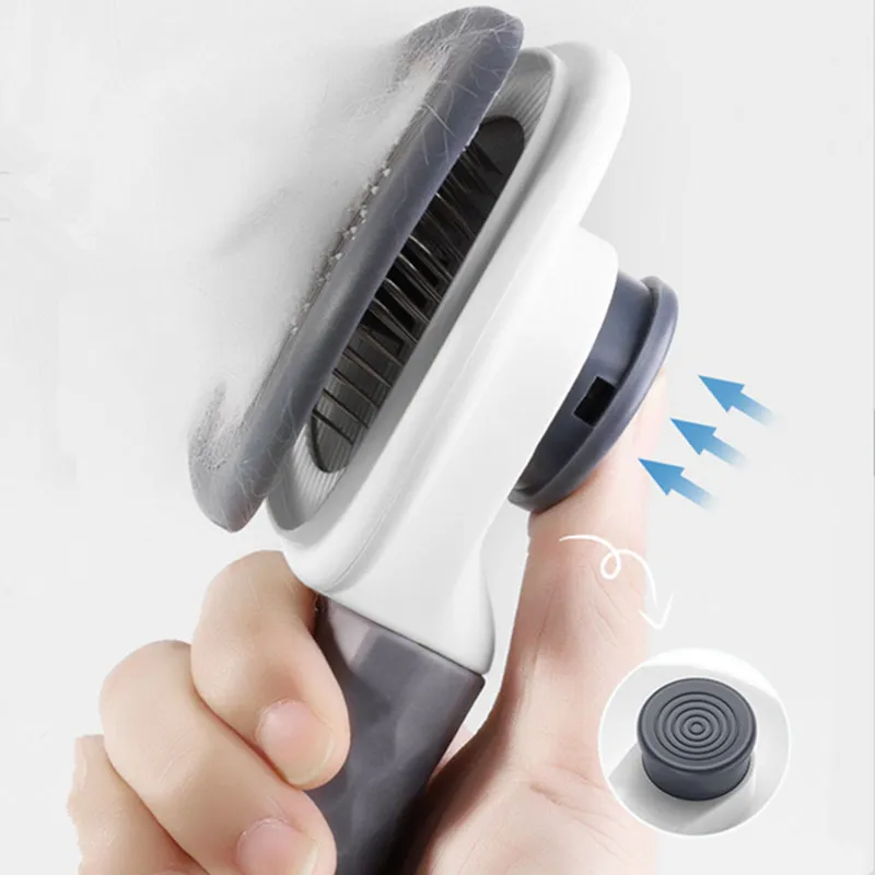 

Cat Brush One-click Cat Comb Pet Grooming Automatic Pet Hair Remover Massage Dog Brush Stainless Steel Cats Combs Pets Supplies