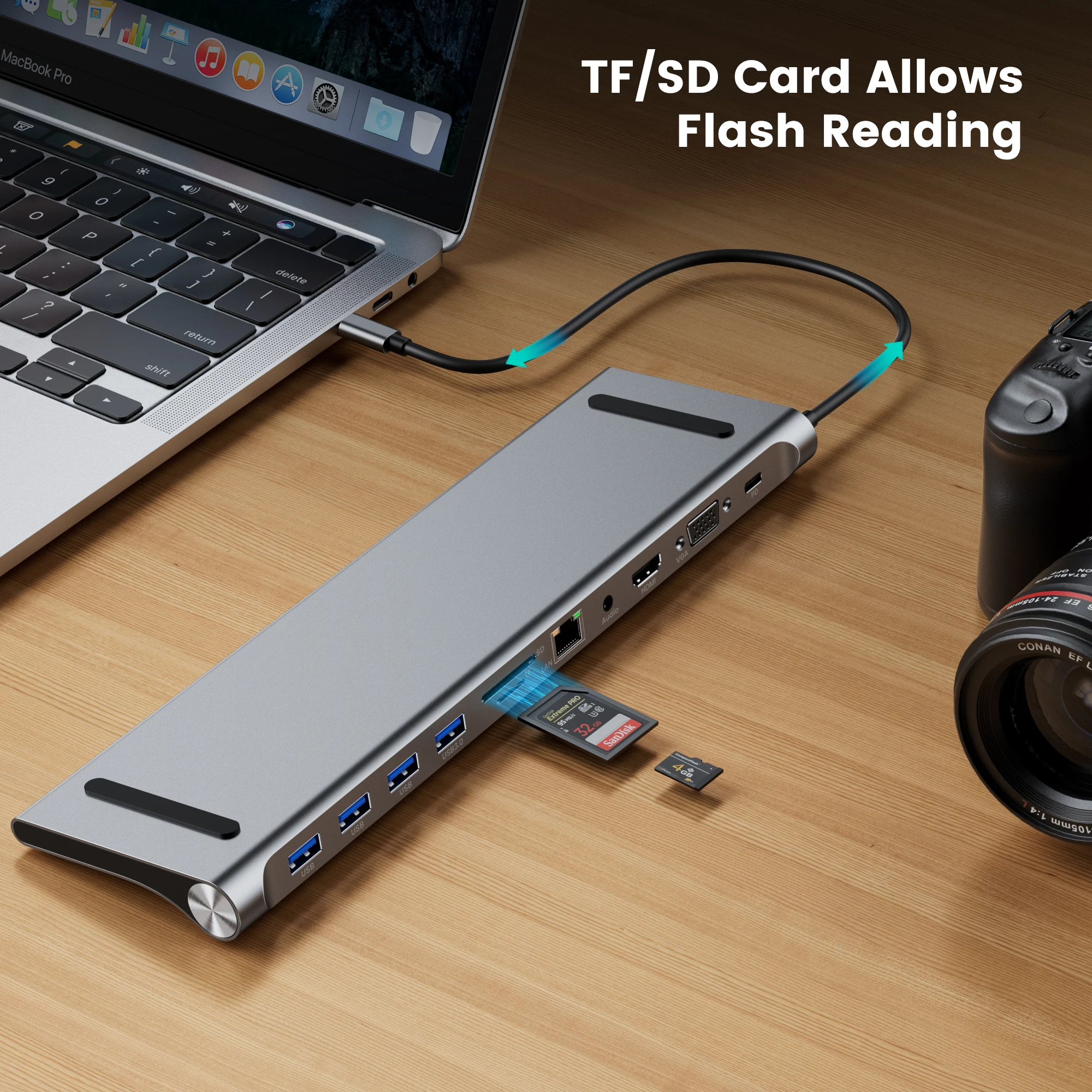 Usb-хаб USB к Type C адаптер концентратор 3 0 сплиттер 4K Hdmi для Macbook Air M1 2 Usb Micro SD кардридер