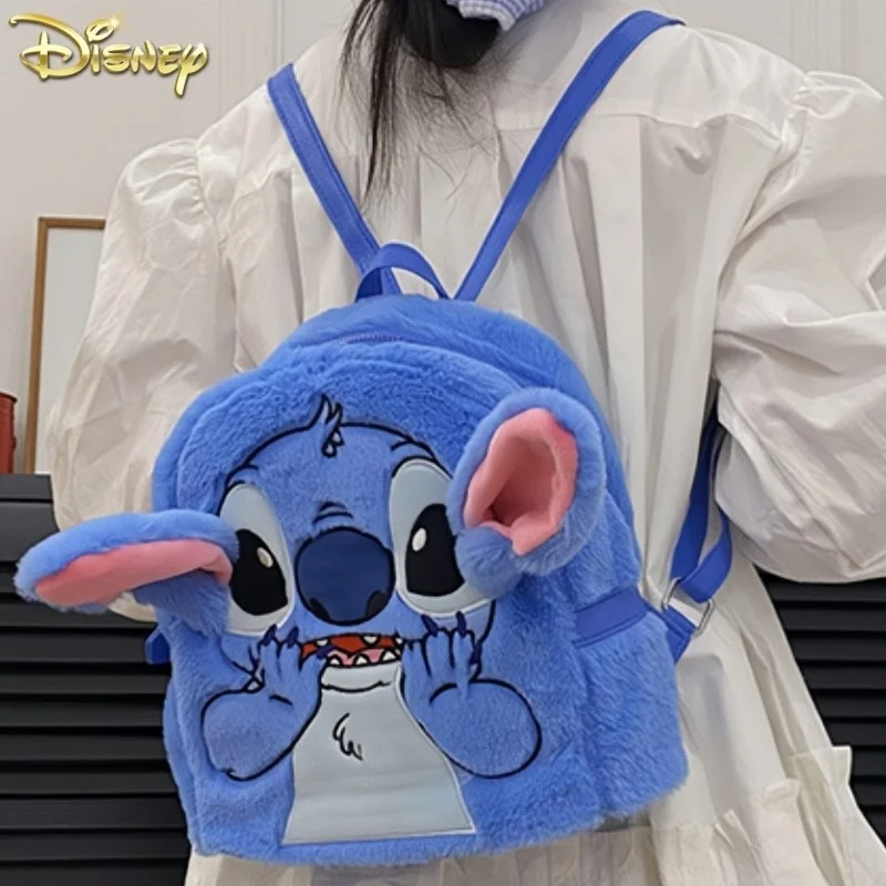 

Плюшевый Рюкзак Disney Stitch, милые школьные ранцы для моделирования аниме для детского сада, хлопковый рюкзак для Лило и ститча, подарок