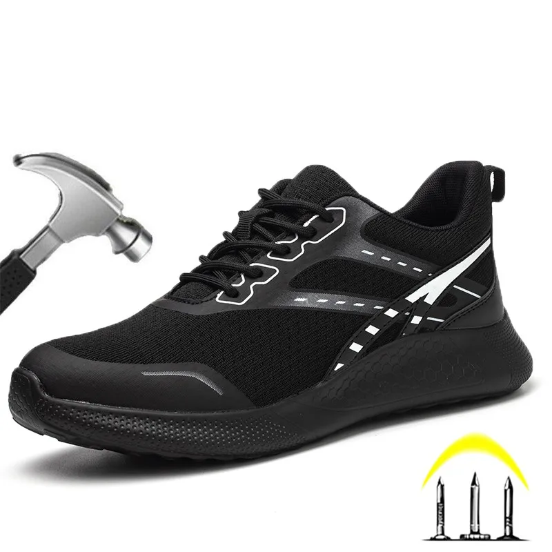 

CHNMR Unisex Indestructible Work Safety Shoes Men And Women Steel Toe Shoes Puncture-Proof Light Breathable Work Sneaker