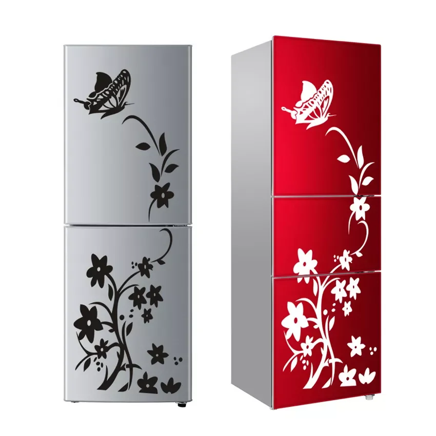 

Flower Wall Stickers Creative Refrigerator cupboard Kitchen decor Decal wallpaper Home wardrobe Decor PVC Wall Sticker