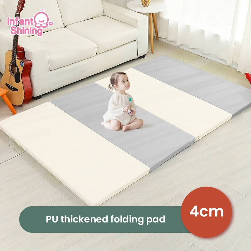 

Infant Shining Baby PU Crawling Play Mat Thickened 4cm Children's Living Room Folding Mat Non-toxic Tasteless XPE Crawling Mat