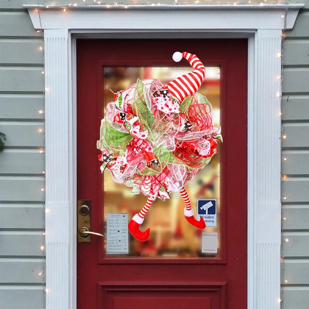 

Рождественский венок, украшения, безопасный Забавный Декоративный Рождественский Красный Эльф кулон венок, Рождественский венок для дома