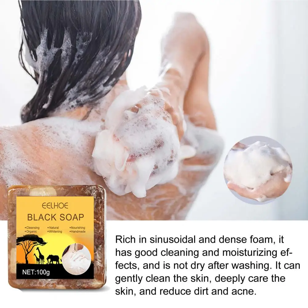 

100g Useful Cleansing Soap Non-Irritating Creative Wear-Resistant Removing Black Mint Soap