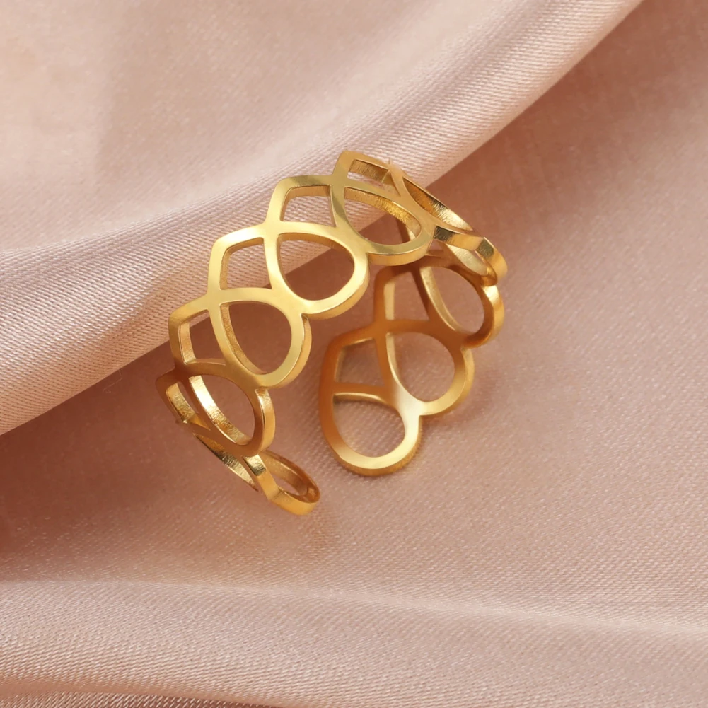 Skyrim регулируемые милые Полые кольца в форме сердца для женщин и девочек