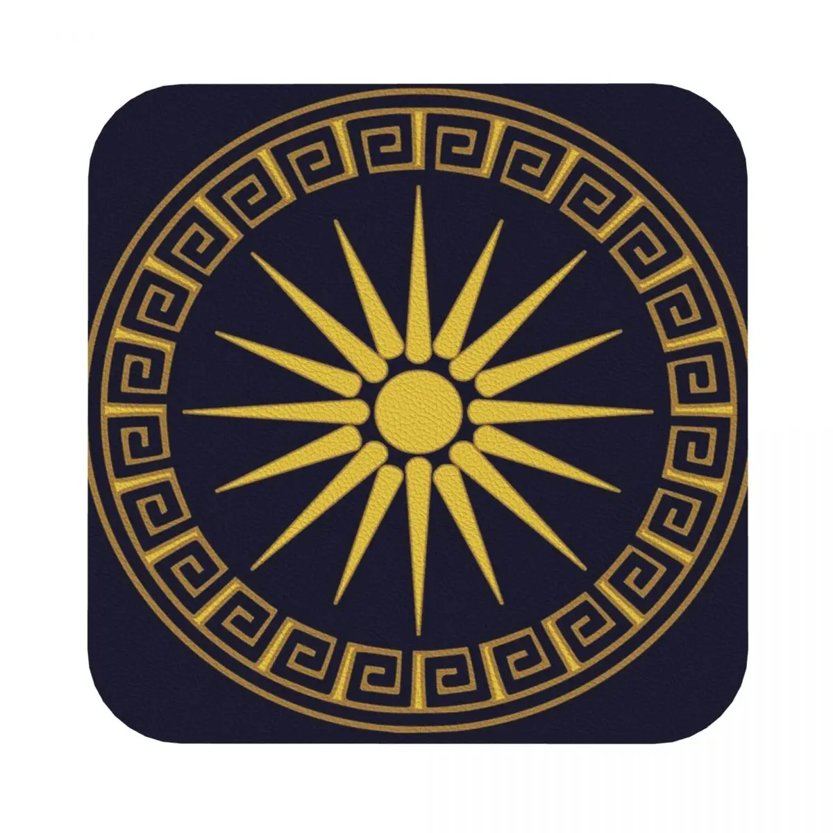 

Vergina Sun македонская звезда набор кожаных подставок of 4 Ретро домашний декор защита от пятен